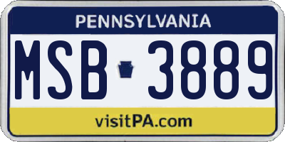 PA license plate MSB3889
