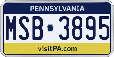 PA license plate MSB3895