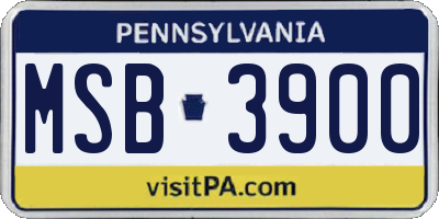 PA license plate MSB3900