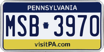 PA license plate MSB3970