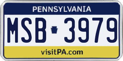 PA license plate MSB3979