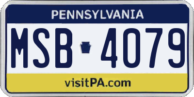 PA license plate MSB4079