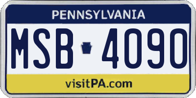 PA license plate MSB4090