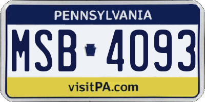 PA license plate MSB4093