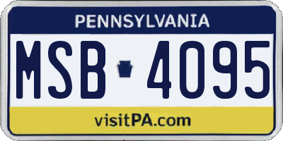 PA license plate MSB4095