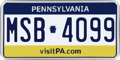 PA license plate MSB4099