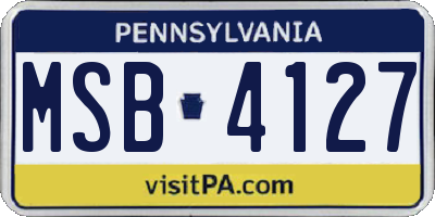 PA license plate MSB4127