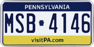 PA license plate MSB4146