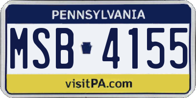 PA license plate MSB4155