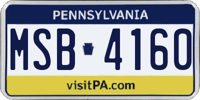 PA license plate MSB4160
