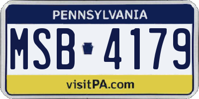 PA license plate MSB4179