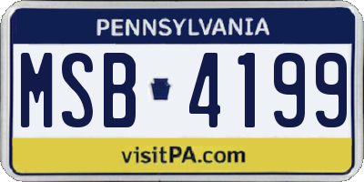 PA license plate MSB4199