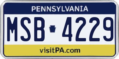 PA license plate MSB4229