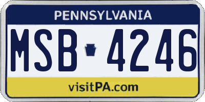 PA license plate MSB4246