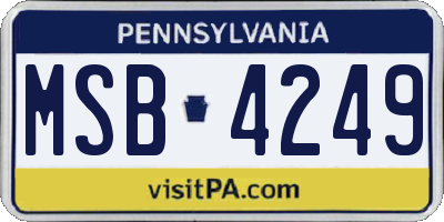 PA license plate MSB4249