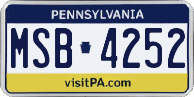 PA license plate MSB4252