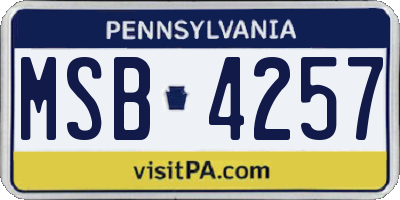 PA license plate MSB4257