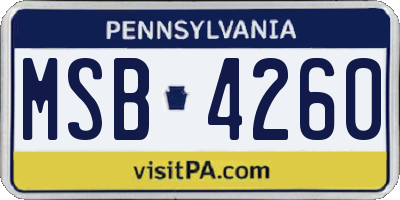 PA license plate MSB4260