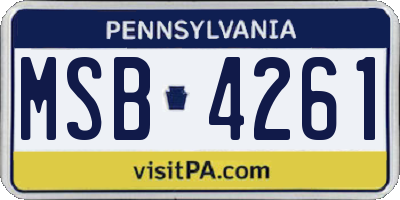 PA license plate MSB4261