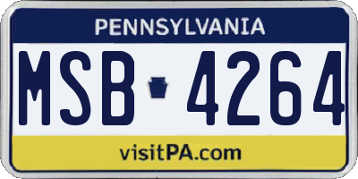 PA license plate MSB4264