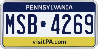 PA license plate MSB4269