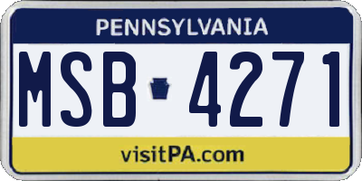 PA license plate MSB4271
