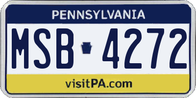 PA license plate MSB4272