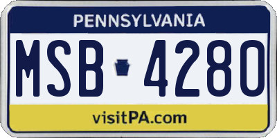 PA license plate MSB4280