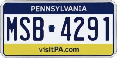 PA license plate MSB4291