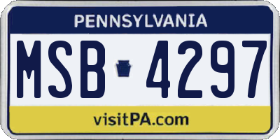 PA license plate MSB4297