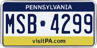 PA license plate MSB4299