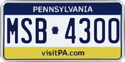 PA license plate MSB4300