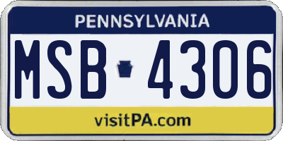 PA license plate MSB4306