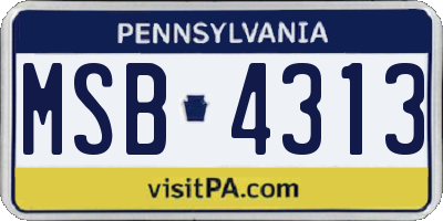 PA license plate MSB4313