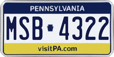 PA license plate MSB4322