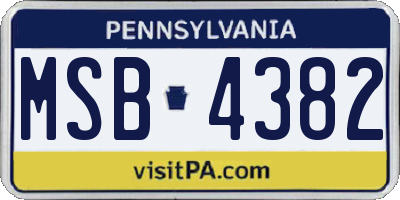 PA license plate MSB4382