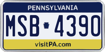 PA license plate MSB4390
