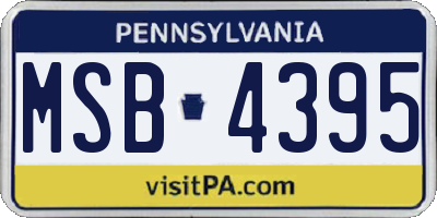 PA license plate MSB4395