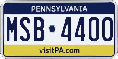 PA license plate MSB4400