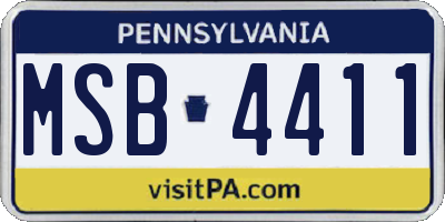 PA license plate MSB4411