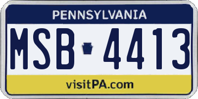 PA license plate MSB4413