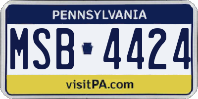 PA license plate MSB4424