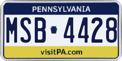 PA license plate MSB4428