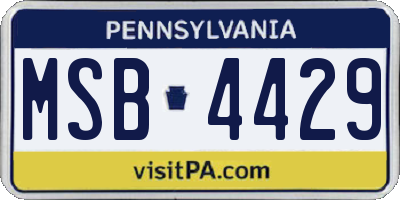 PA license plate MSB4429