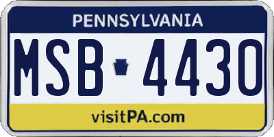 PA license plate MSB4430