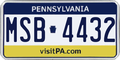PA license plate MSB4432