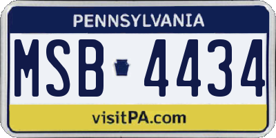 PA license plate MSB4434