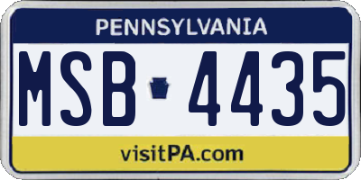 PA license plate MSB4435