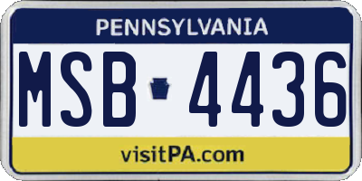 PA license plate MSB4436