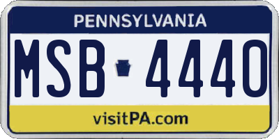 PA license plate MSB4440